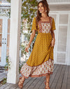 Square Neck Gypsy Maxi Dress