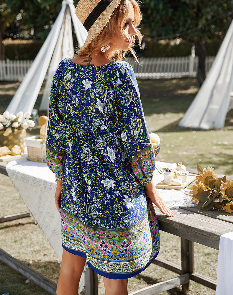 Short Loose Fit Floral Dress