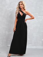 Velvet Key Hole Sleeve Maxi Dress