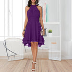 Halter neck Wave Hem Dress