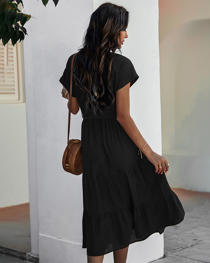 Tiered Belted Dress