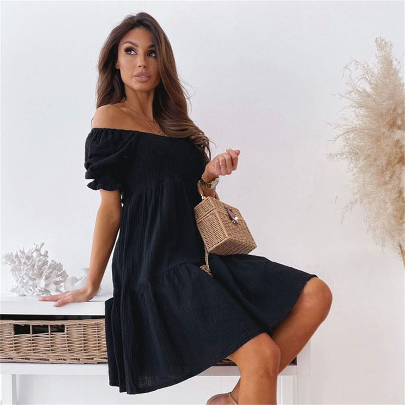 Cold Shoulder Smocked Mini Dress