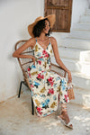 Printed V Neck Maxi Dress