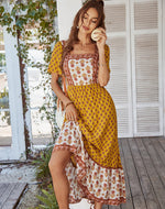 Square Neck Gypsy Maxi Dress