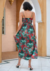 Printed V Neck Maxi Dress