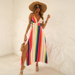 Striped Sleeveless Maxi Dress Sale