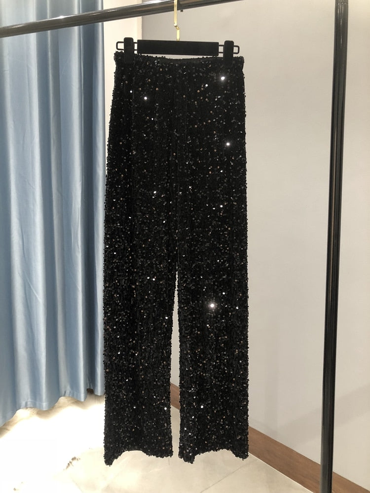 Sequin Wide Leg Pants