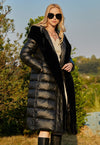 Faux Fur Down filled Quilted Hooded Coat