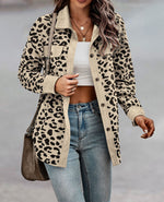 Leopard Print Corduroy Shacket