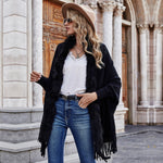 Faux fur fringe edge cape