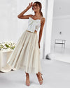 Split Fabric Tulle Skirt