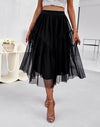 Split Fabric Tulle Skirt