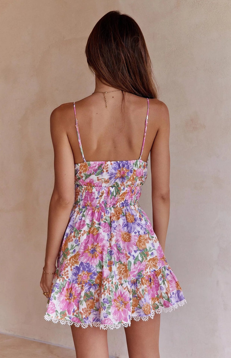 Floral smocked Mini Dress