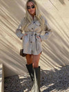 Short Button Down Belted Coat