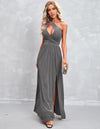 Velvet Key Hole Sleeve Maxi Dress