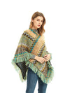 Zigzag fringe edge poncho