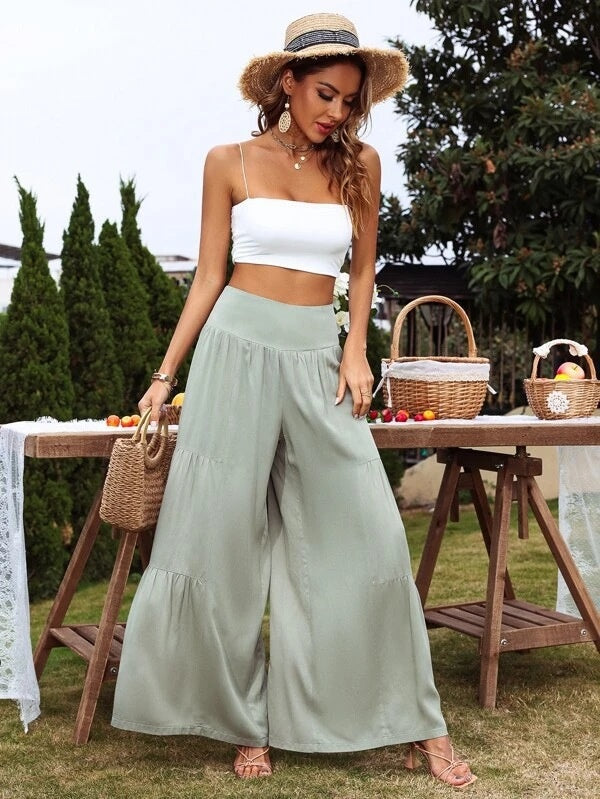 Jersey Relaxed Wide Leg Trousers