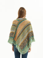 Zigzag fringe edge poncho