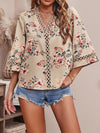 Embroidered Trim Floral Blouse