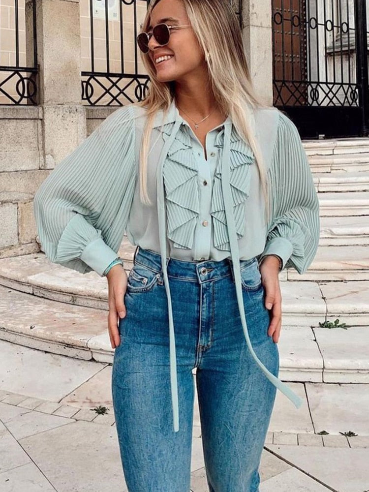 Ruffle Bow Blouse