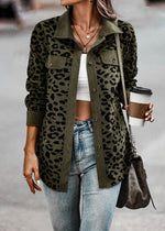 Leopard Print Corduroy Shacket