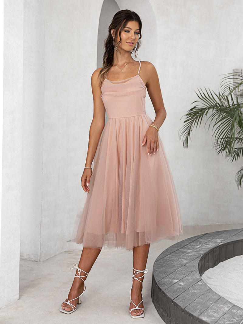 Tulle skater midi dress