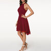 Halter neck Wave Hem Dress