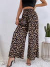 Wide Leg Leopard Print Trousers