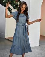 Tiered Belted Dress