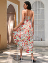 Printed V Neck Maxi Dress