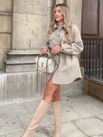 Short Button Down Belted Coat