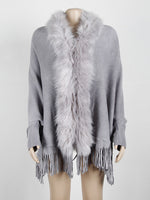 Faux fur fringe edge cape