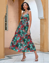 Printed V Neck Maxi Dress