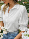 Lace Up Sleeve Blouse