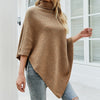 Side Button Roll Neck Poncho