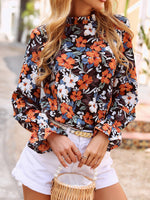 Cuff Sleeve Floral Blouse Sale