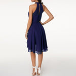 Halter neck Wave Hem Dress