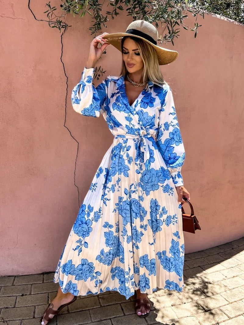 Rose Print Midi Dress Sale