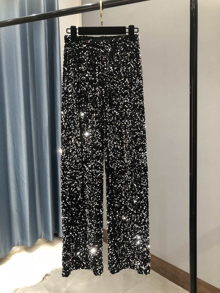 Sequin Wide Leg Pants