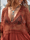 V Neck Lace Cover Up