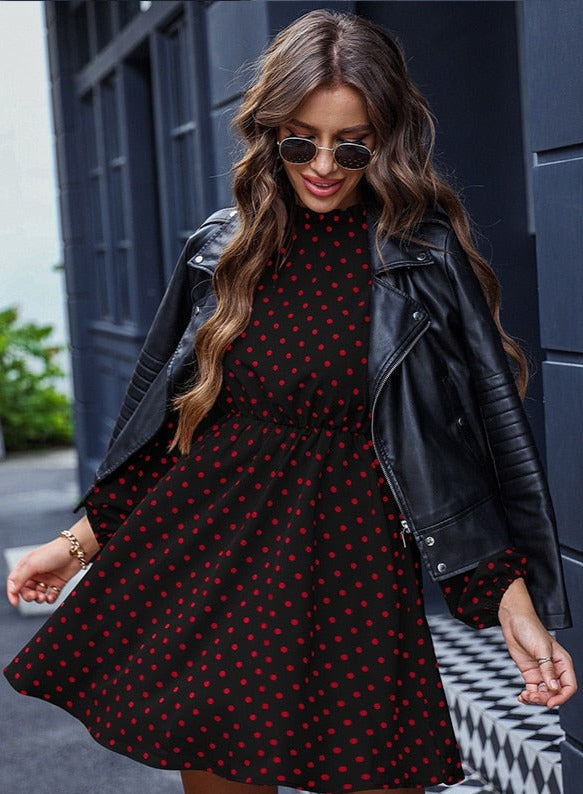 Short Red Polka Dot Dress