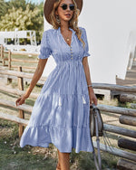 Striped Short Sleeve Dress