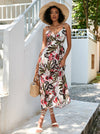 Printed V Neck Maxi Dress