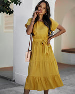 Tiered Belted Dress