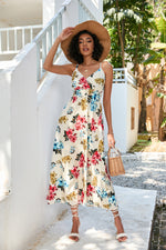 Printed V Neck Maxi Dress