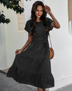 Tiered Belted Dress