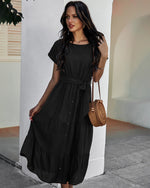 Tiered Belted Dress