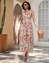 Printed V Neck Maxi Dress