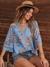 Embroidered Trim Floral Blouse