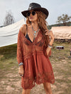 V Neck Lace Cover Up